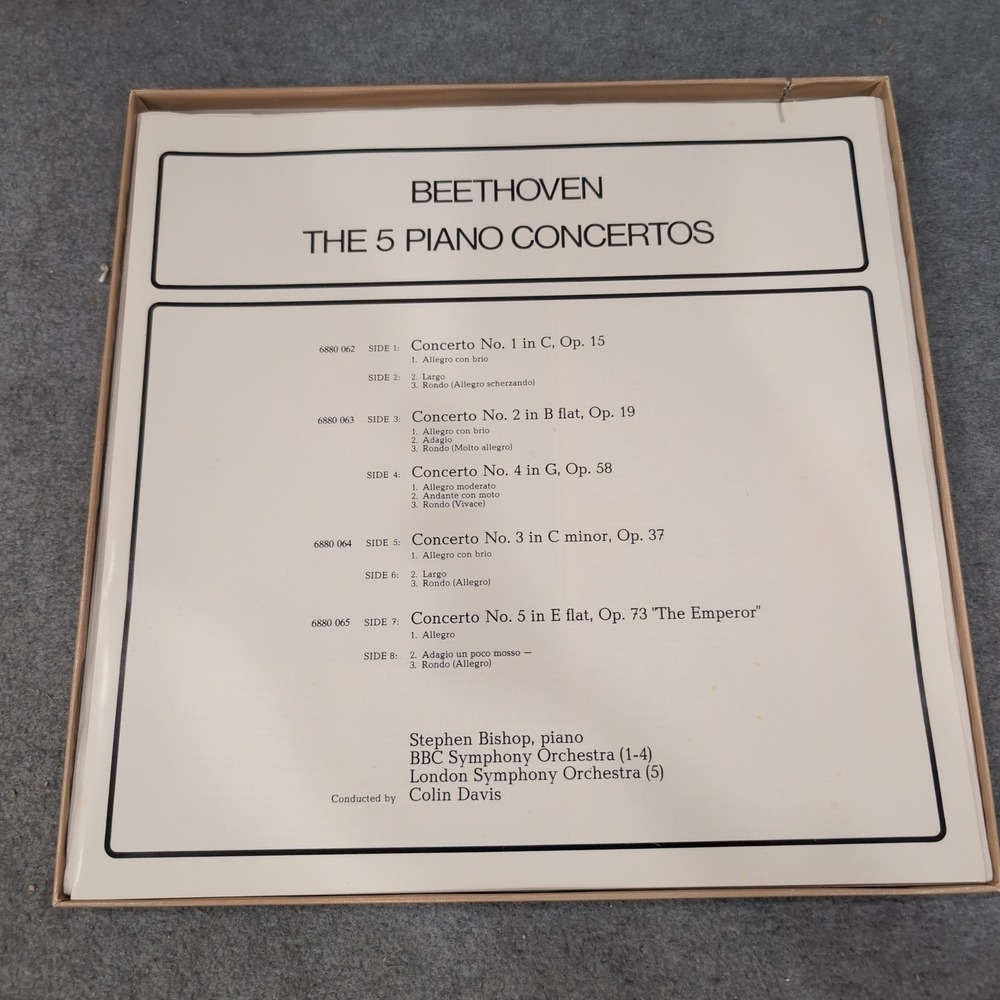 Beethoven The 5 Piano Concertos Stephen Bishop Colin Davis Philips 4LP Box Set - Picture 2 of 5